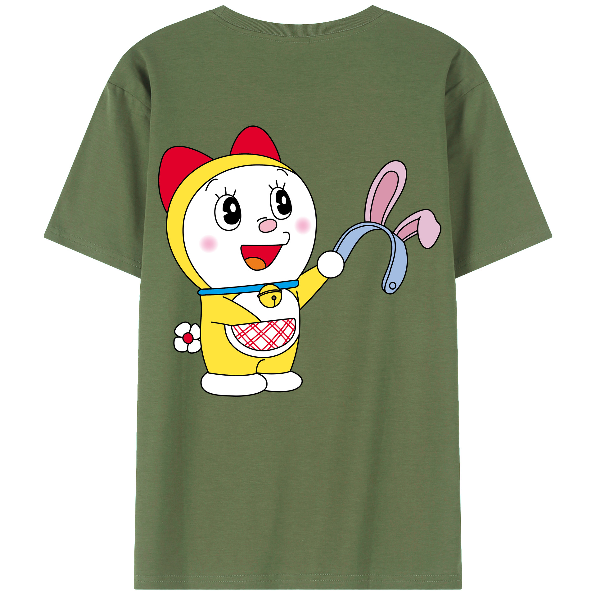 （画像用） ドラえもん ドラミ Doraemon Dorami 綿100％ メンズ半袖Tシャツ（バックプリント） 通気性